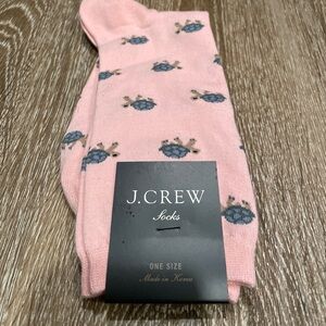 J. Crew Pink with Turtles Long Socks One Size Brand New with Tags